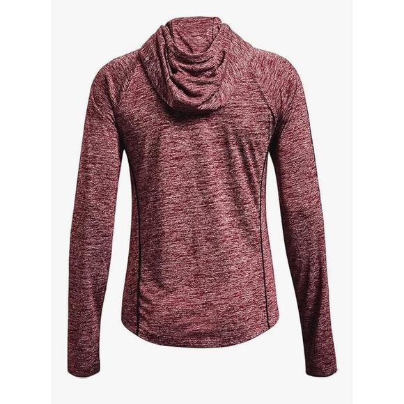 Under Armour Women's Tech Twist Hoodie, Dark Maroon Heather/Black-626) Large - Picture 2 of 2
